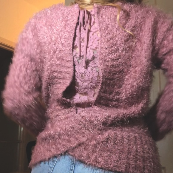 Fuzzy pink sweater